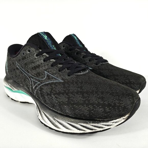 Mizuno Wave Inspire 19 Men’s 8 Black Metallic Gray Running Shoes Sneakers 0922 - Picture 1 of 16